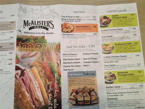 Turkey, roast beef or ham. . Mcalisters deli hot springs menu